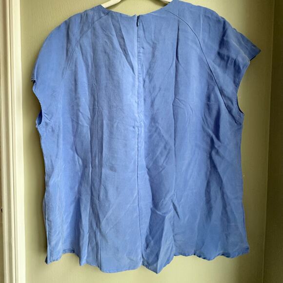 Amour Vert Delilah Cupro Top Sky Periwinkle Purple Boxy Flowy NWT  Sz L - Picture 6 of 6